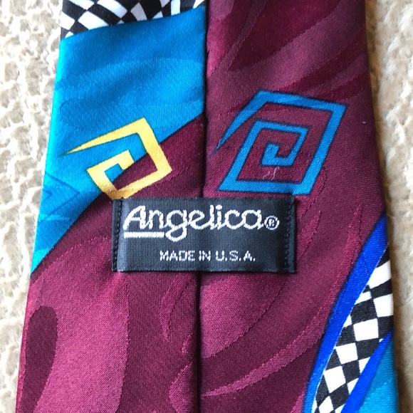 Angelica retro-look necktie Made in USA polyester - Picture 3 of 4